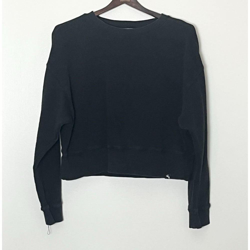 JoyLab Cropped Sweatshirt Women's Small Black Athleisure Minimalist Yoga Gym
